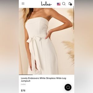 NWT white jumpsuit size small